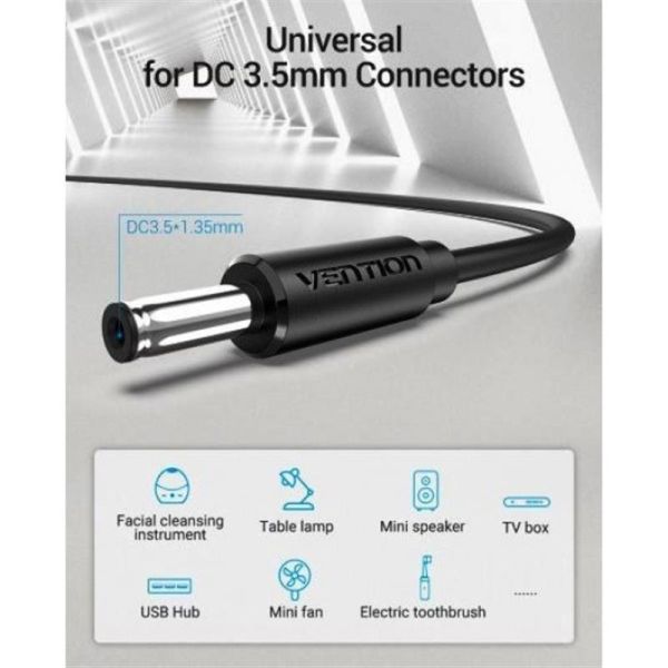 Кабель Vention USB - DC 3.5 мм (M/M), 1.5 м, Black (CEXBG)