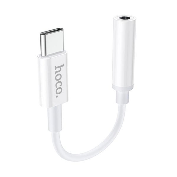 Адаптер Hoco LS30 3.5 мм - USB Type-C (F/M), White (LS30W)
