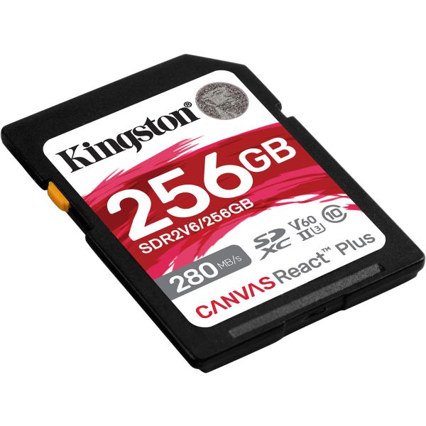 Kingston 256 GB SDXC Canvas React Plus UHS-II U3 V60 Class 10 (SDR2V6/256GB)