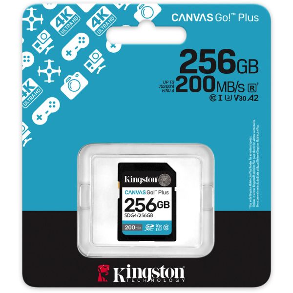 Kingston 256 GB SDXC Canvas Go! Plus UHS-I U3 V30 Class 10 (SDG4/256GB)