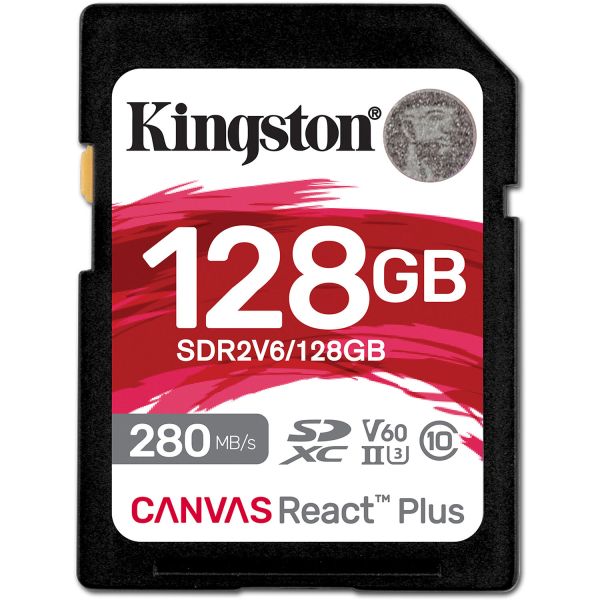 Kingston 128 GB SDXC Class 10 UHS-II U3 Canvas React Plus (SDR2V6/128GB)